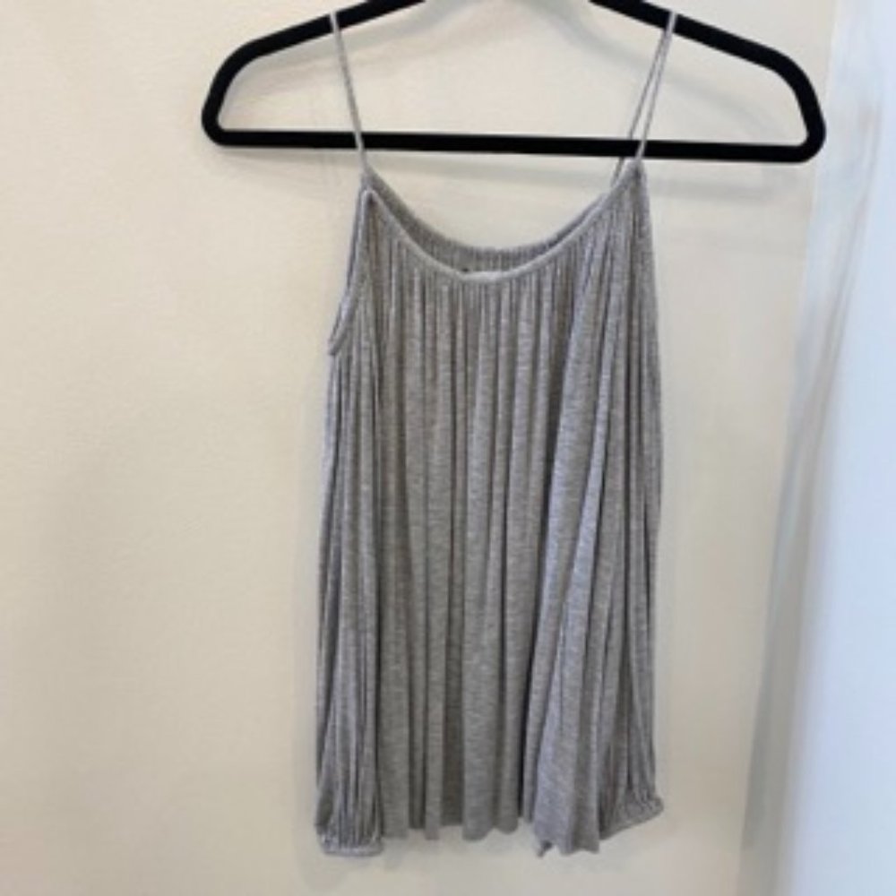 Gray off shoulder shirt